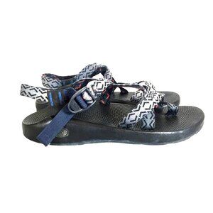 Chaco Z/2 Mens Sandals Size 11 Black & White Geometric Pattern Adjustable Strap
